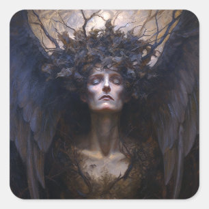 Dark Angel Gothic Goth Fantasy Art Quadratischer Aufkleber