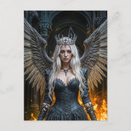 Dark Angel Queen in Candlelit Hall Postkarte