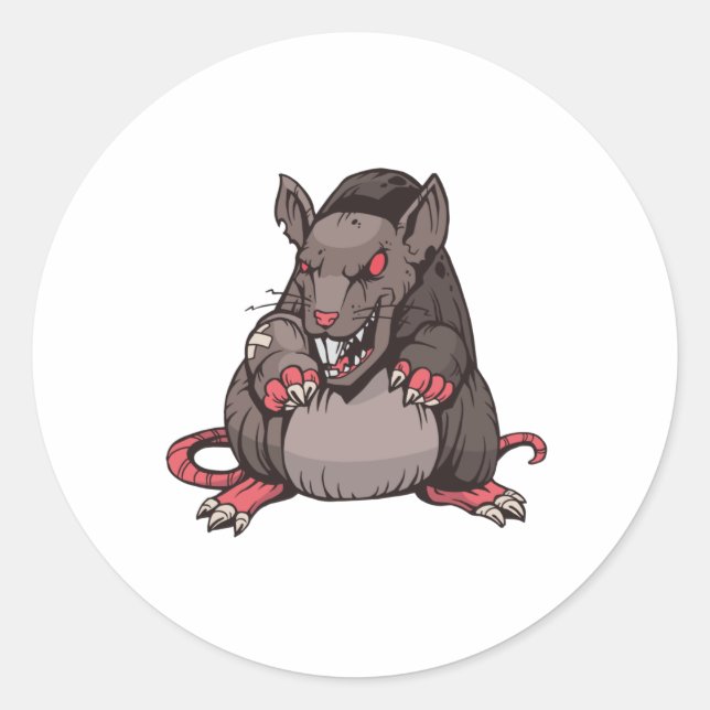 Dark Angry Rat Runder Aufkleber (Vorderseite)