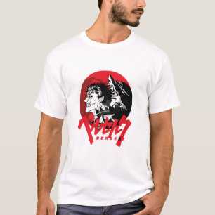 Dark Anime Warrior Retro Rote Kunst T-Shirt