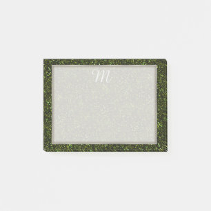 Dark Apple Green Glitzer Post-it Klebezettel