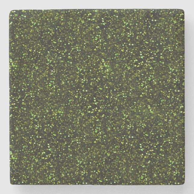 Dark Apple Green Glitzer Steinuntersetzer (Vorderseite)