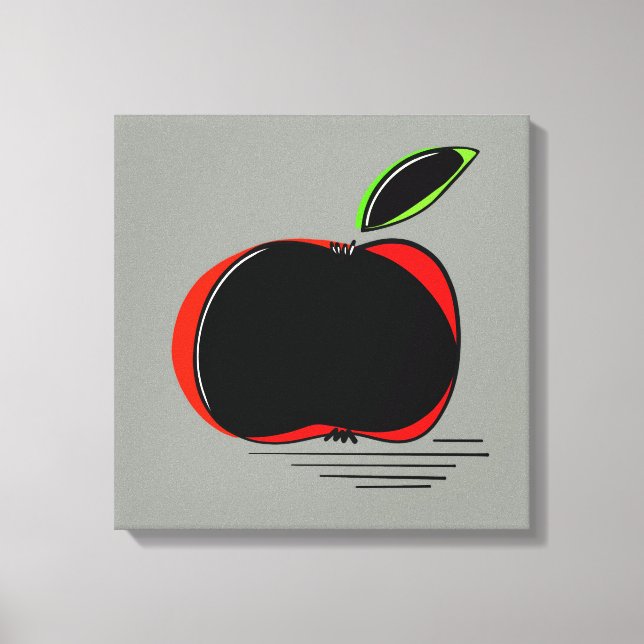 Dark Apple – Minimal Graphic Art  Leinwanddruck (Vorderseite)