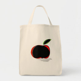 Dark Apple – Modern Minimal Fruit Illustration Tragetasche