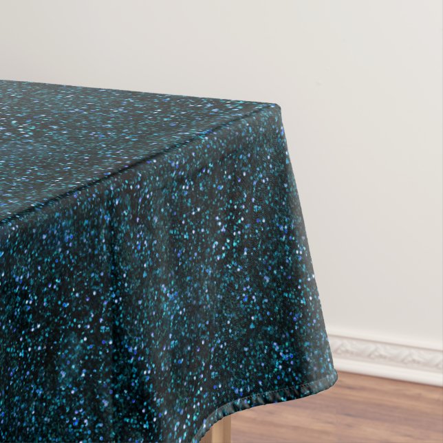 Dark Aqua Aquamarin Blue Glitzer Tischdecke (Beispiel)