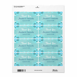 Dark Aqua Blue Aquamarin Floral Große Gastgeschenk