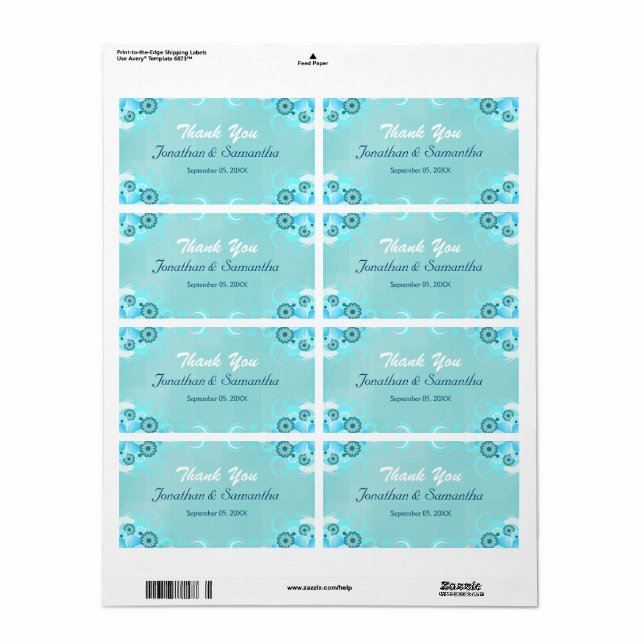 Dark Aqua Blue Aquamarin Floral Große Gastgeschenk (Vorne)
