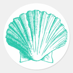 Dark Aqua Sea Muschel Sticker