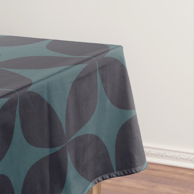 Dark Aquamarin Blue Simple Geometric Pattern Tischdecke (Beispiel)
