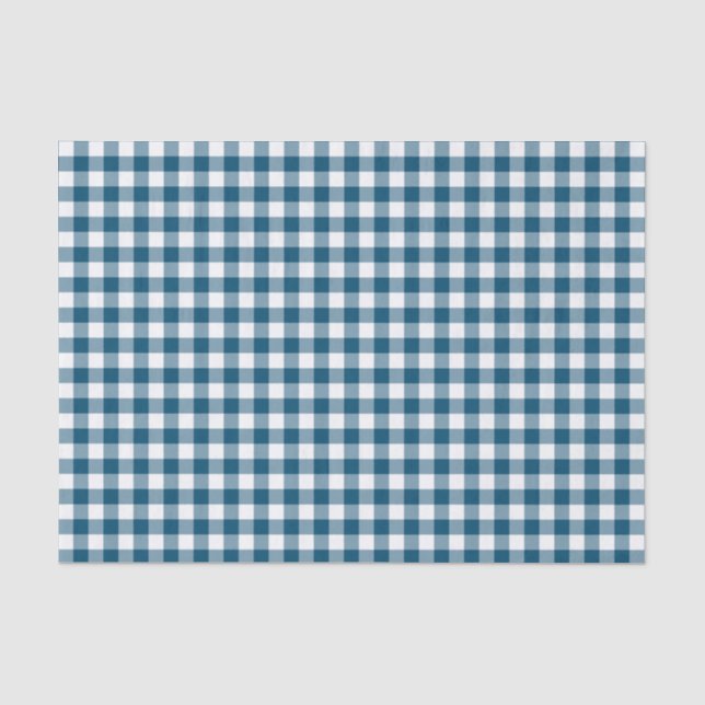 Dark Aquamarin Gingham Seidenpapier (Vorderseite)