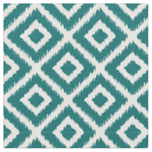 Dark Aquamarin Ikat Diamonds Stoff