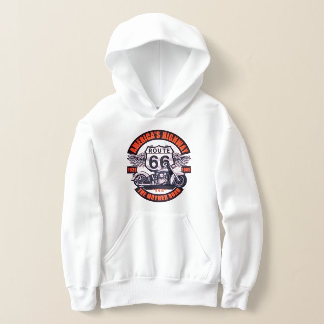 Dark Basic theme Route 66 Motorräder Hoodie (Ablage )