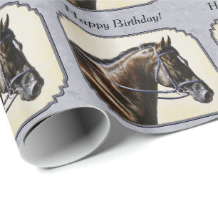 Dark Bay Sport Horse Gray Geschenkpapier