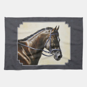 Dark Bay Trakehner Horse Charcoal Grey Handtuch