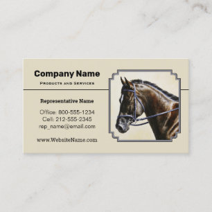 Dark Bay Trakehner Sport Horse Visitenkarte