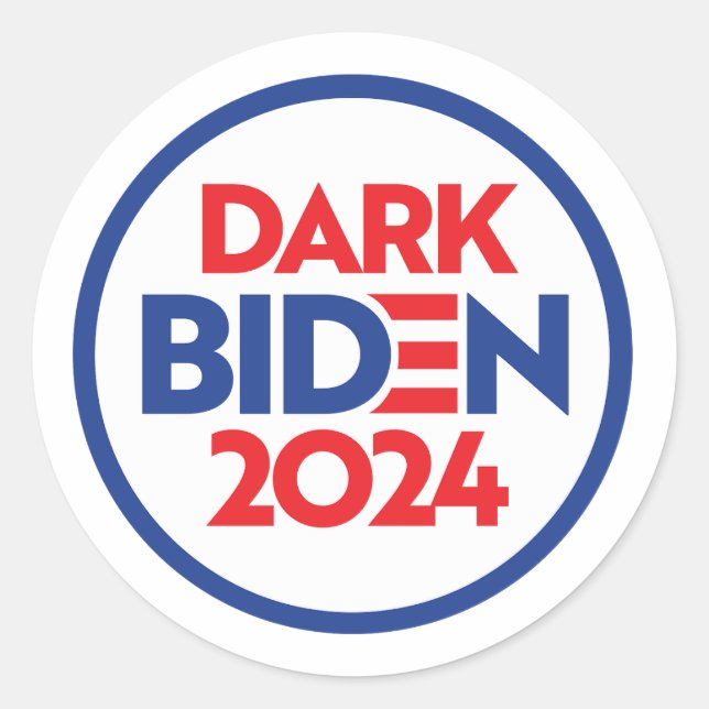 Dark Biden 2024 Runder Aufkleber (Vorderseite)
