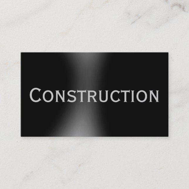 Dark Black Construction Business Card Visitenkarte (Vorderseite)