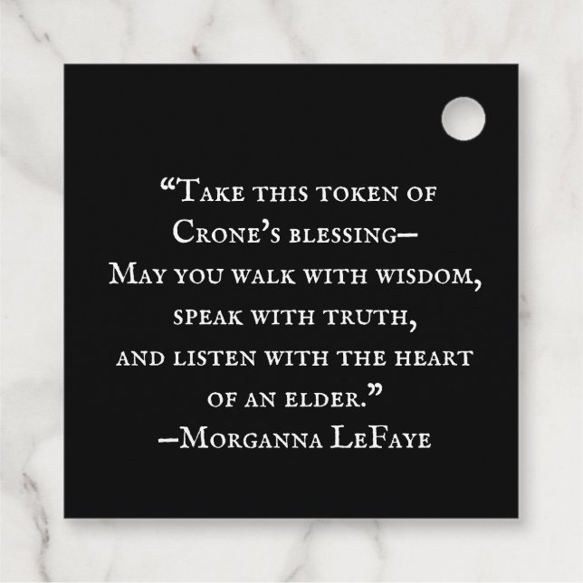 Dark Bloom Croning Zeremonie Geschenkanhänger (Rückseite)