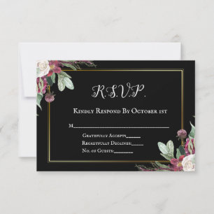 Dark Bloom Croning Zeremonie UAWG RSVP Karte