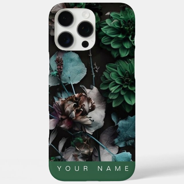 Dark Bloom Dark Green iPhone 16 Pro Max Hülle (Rückseite)
