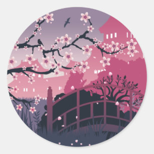 Dark Blossom Runder Aufkleber