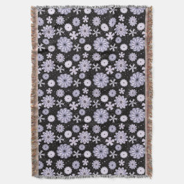 Dark Blue Abstrakt Blume Decke