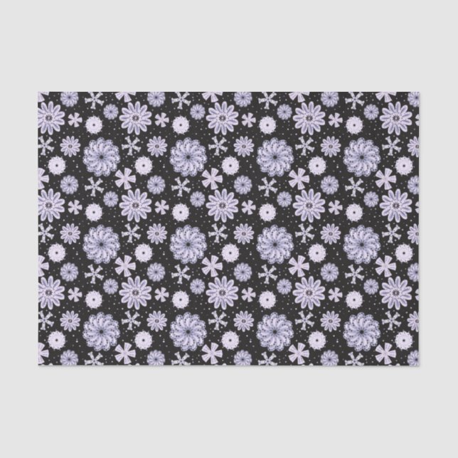 Dark Blue Abstrakt Blume Seidenpapier (Vorderseite)