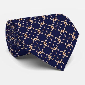 Dark Blue Abstrakt Geometrie Muster Necktie Krawatte