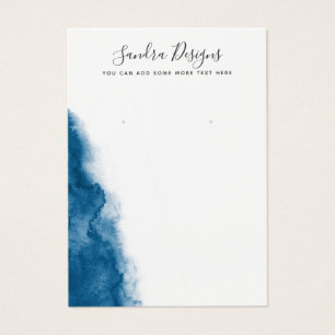 Dark Blue Aquarell Ohrring-Grafikkarte
