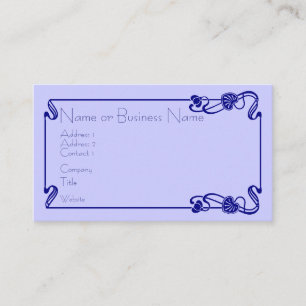 Dark Blue Art Deco Border Business Card Visitenkarte