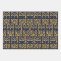 Dark Blue Art Nouveau Old Book