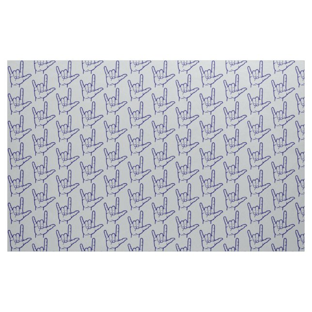 Dark Blue ASL I Liebe Sie Gemusterte Stoffe (Yard (91,4 cm))