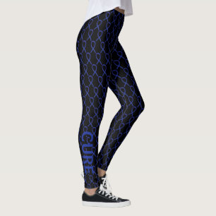 Dark Blue Awareness Ribbon Art Custom Leggings