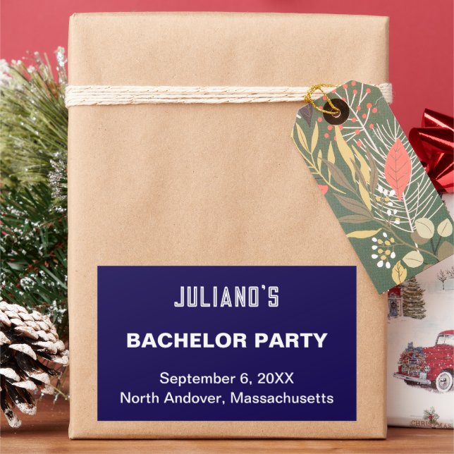 Dark Blue Bachelor Party Rectangle Sticker (Feiertag)