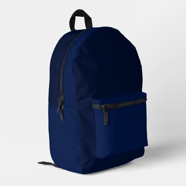 Dark Blue Backpack  Bedruckter Rucksack (Rückseitige Ecke links)