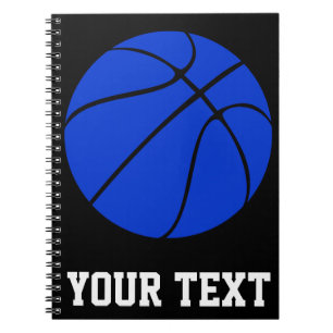 Dark Blue Basketball Custom Text Spiral Notebook Notizblock