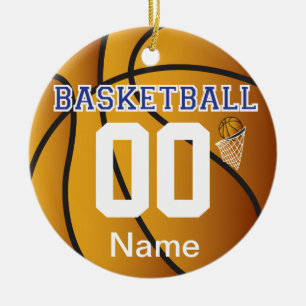 Dark Blue Basketball   DIY Name & Number Keramikornament