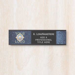 Dark Blue Black Tech IT Security Namplate Office Türschild