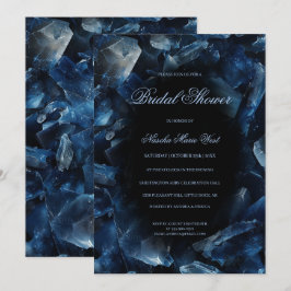 Dark Blue Boho Hexen Crystals Black Brautparty Einladung