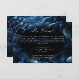 Dark Blue Boho Hexen Crystals Black Wedding Begleitkarte