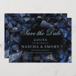 Dark Blue Boho Hexen Crystals Black Wedding Save The Date