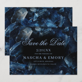 Dark Blue Boho Hexen Crystals Black Wedding Save The Date