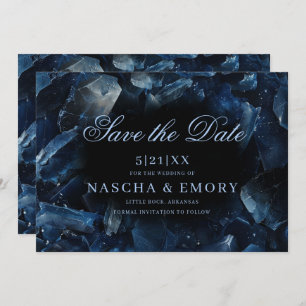 Dark Blue Boho Hexen Crystals Black Wedding Save The Date