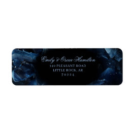 Dark Blue Boho Witch Crystals Black Return Address