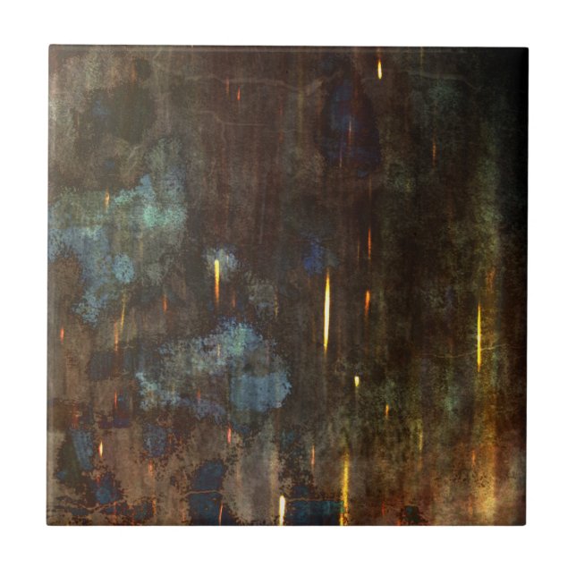 Dark Blue Brown Abstrakt Fliese (Vorderseite)