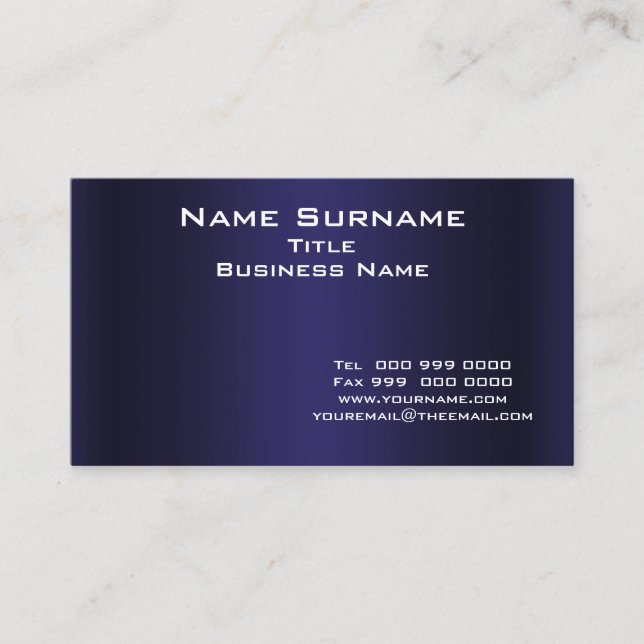 Dark Blue Business Card Visitenkarte (Vorderseite)