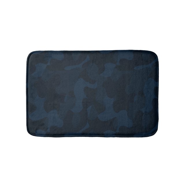 Dark Blue Camo Abstract Badematte (Vorderseite)