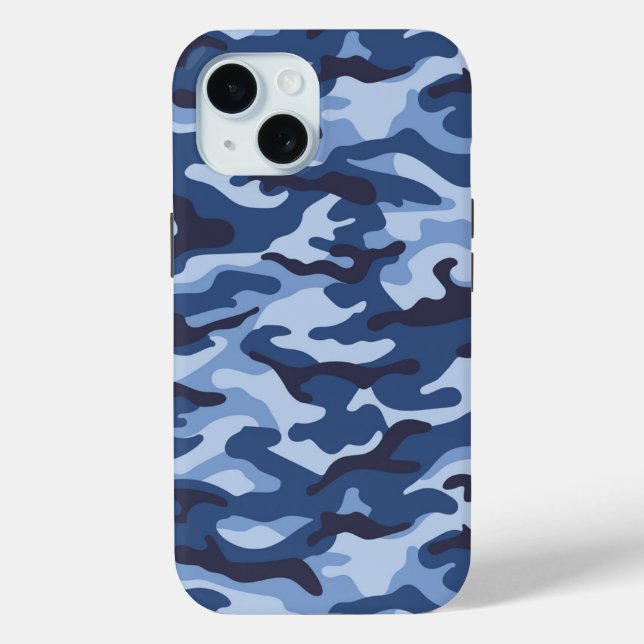 Dark Blue Camouflage Pattern Case-Mate iPhone Hülle (Rückseite)