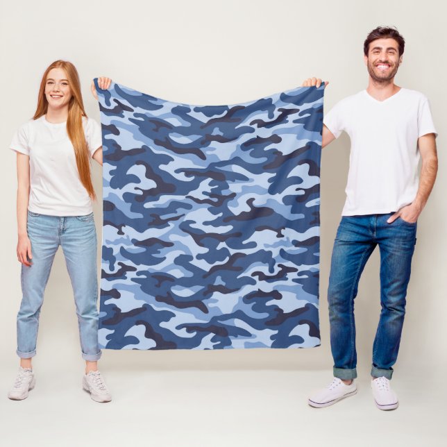 Dark Blue Camouflage Pattern Fleecedecke (Beispiel)