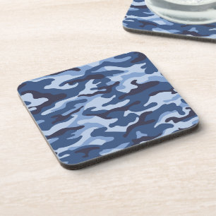 Dark Blue Camouflage Pattern Getränkeuntersetzer